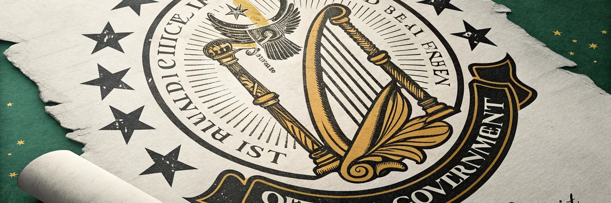Official government seal and Irish harp crest on document - Irish gambling regulation 2024