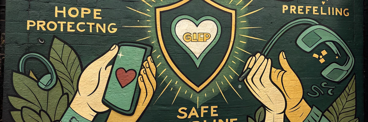 Responsible gambling Ireland - support hands shield and helpline